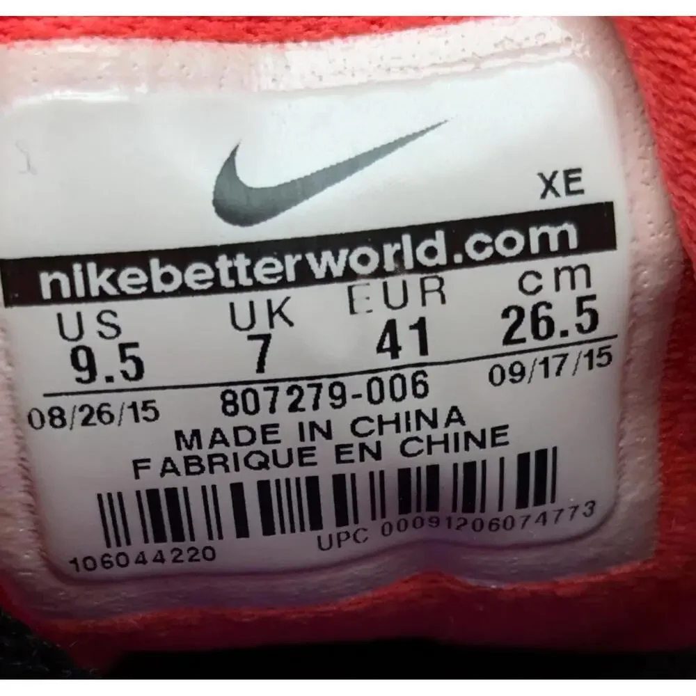 Womens Nike Zoom Winflo 2 Black Red Athletic‎ Running Shoes 807279-006 Size 9.5